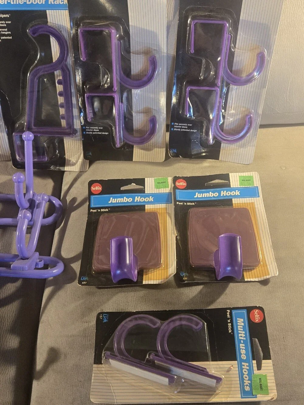 Selfix Purple Over-the-Door Hooks & Racks, Handy Hook Bundle